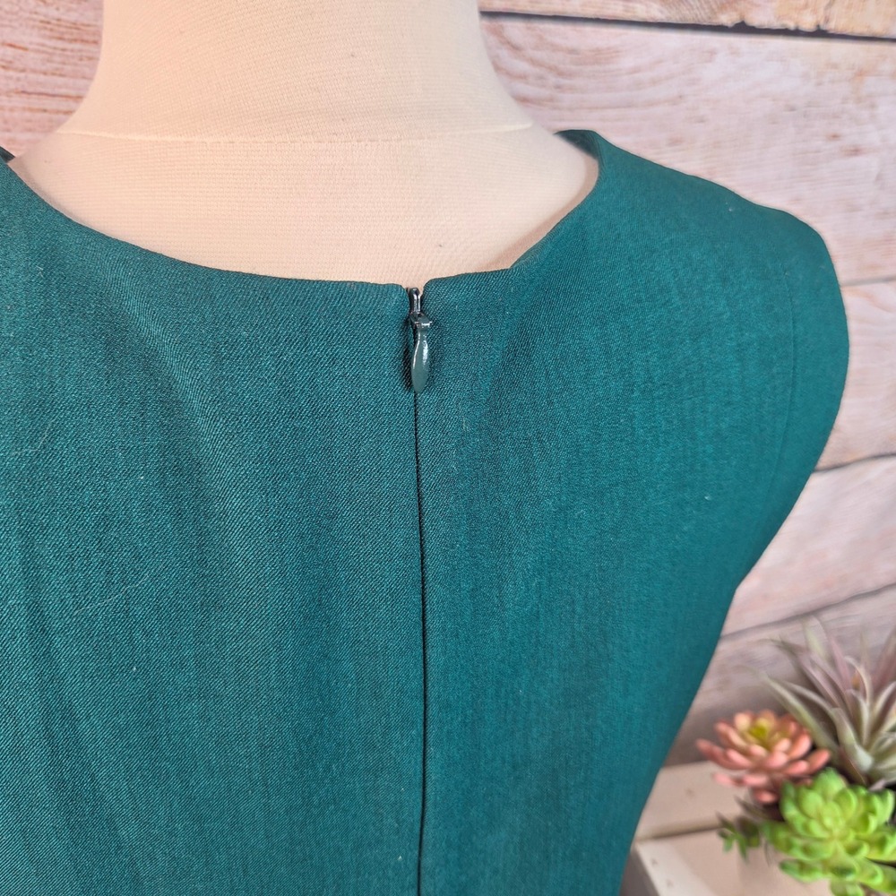 MM LaFleur Green Sleeveless Sheath Dress Womens 16 Forest Green - Picture 3 of 8